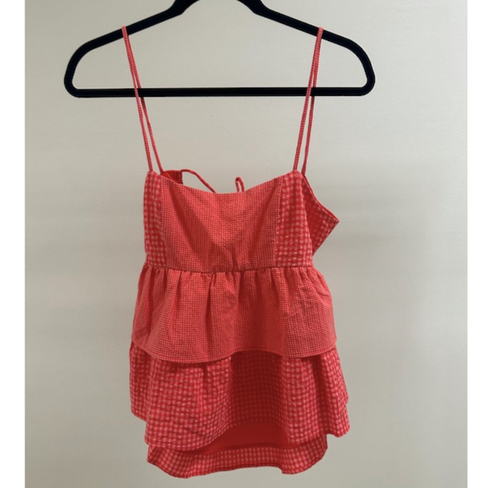 The Frolic Gingham Ruffle Top